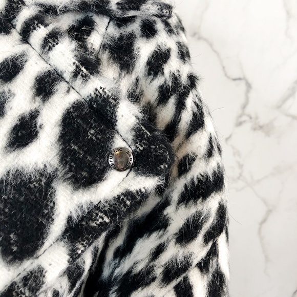 NWOT Banana Republic Snow Leopard Wool Moto Coat - Picture 7 of 8